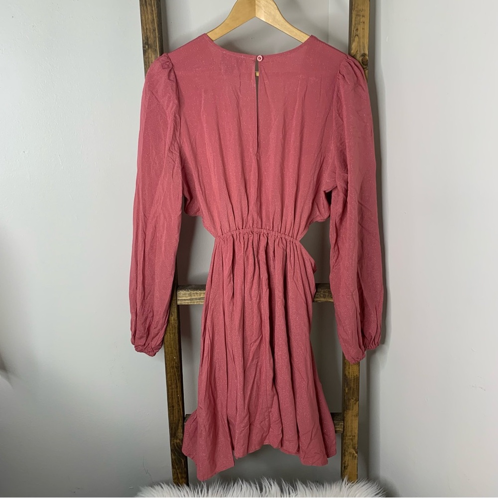 Lumiere Elegant Pink Long-Sleeve Dress L - Picture 8 of 8